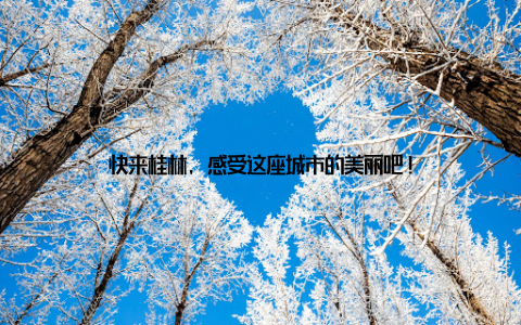 快来桂林, 感受这座城市的美丽吧!